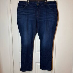 Lee Women's Straight Leg Jeans Blue Plus Size 26 W LONG